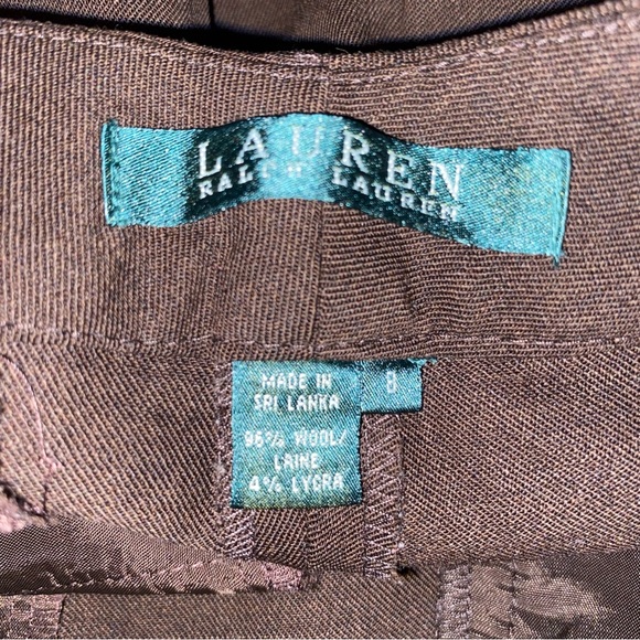 Ralph Lauren Womens Dress Pants Slacks Size 8 Brown Solid Wool Lycra Waist‎ 32" - Picture 12 of 14